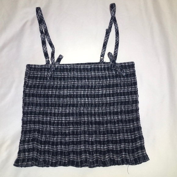 Navy Blue with white patterns, Crop Top, Medium - Picture 1 of 3